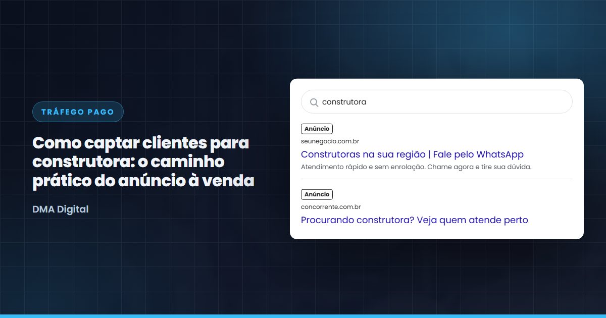 Busca do Google com anúncios de construtoras