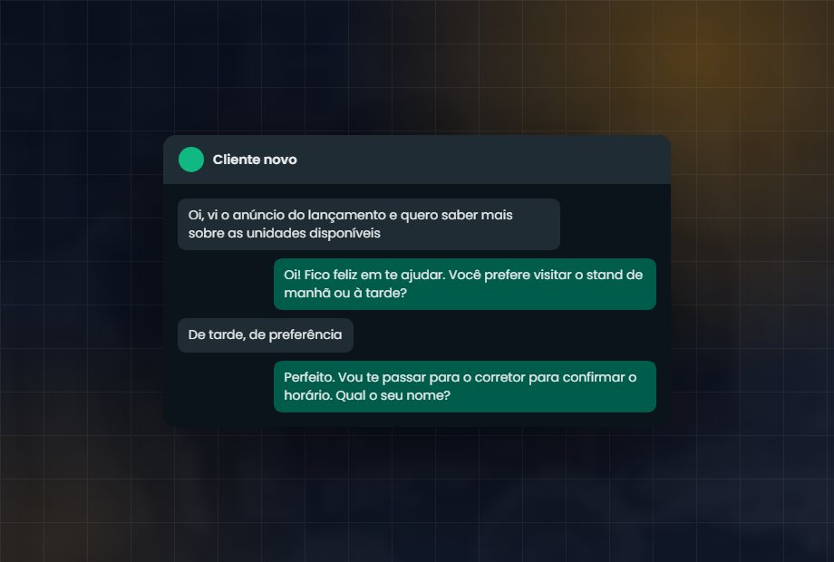 Conversa de WhatsApp com um cliente novo